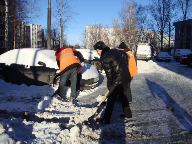 Сотрудники управы района Старое Крюково вышли на уборку снега