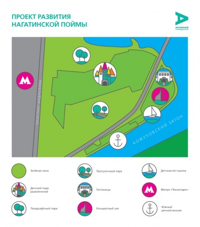 Москвичи оценят парк в Нагатинской пойме в проекте "Активный гражданин"