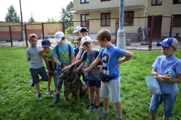 Дети из школьного лагеря посетили Кинологический центр УВД Зеленограда